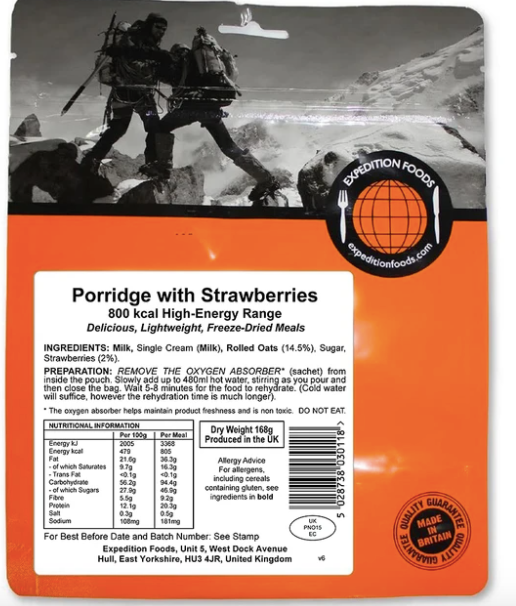 Expedition Foods - Porridge with Strawberries 800kcal